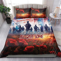 Veterans-themed poppy and soldier bedding set with “All Gave Some” duvet and two shams