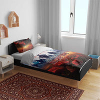 Soldier, poppy and sunset print bedding set with “All Gave Some” duvet and two shams
