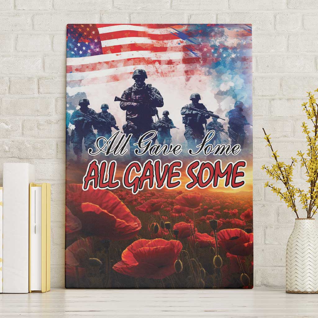 USA Veterans Day Canvas Wall Art All Gave Some With Poppy Patterns - Wonder Print Shop