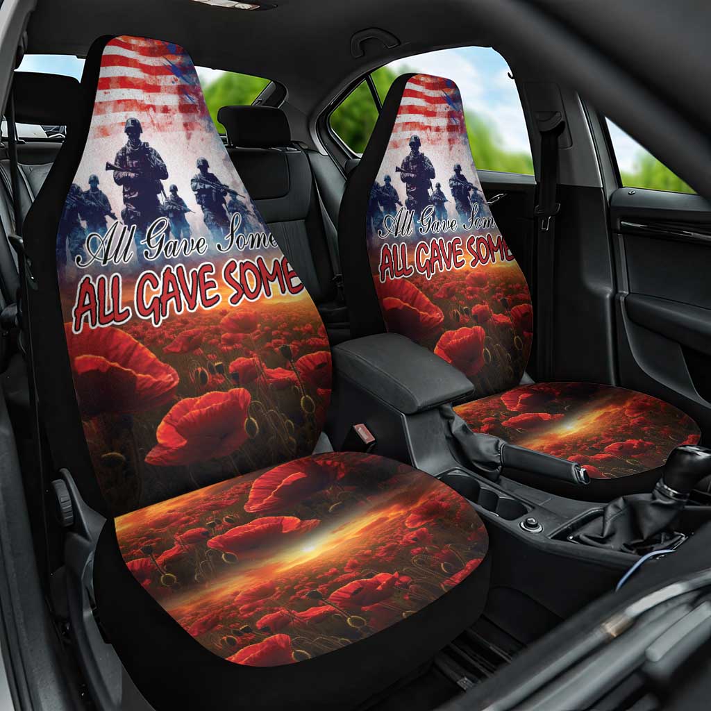 USA Veterans Day Car Seat Cover All Gave Some With Poppy Patterns - Wonder Print Shop