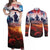 USA Veterans Day Couples Matching Off Shoulder Maxi Dress and Long Sleeve Button Shirt All Gave Some With Poppy Patterns - Wonder Print Shop