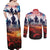 USA Veterans Day Couples Matching Off Shoulder Maxi Dress and Long Sleeve Button Shirt All Gave Some With Poppy Patterns - Wonder Print Shop