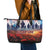 USA Veterans Day Leather Tote Bag All Gave Some With Poppy Patterns