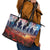 USA Veterans Day Leather Tote Bag All Gave Some With Poppy Patterns