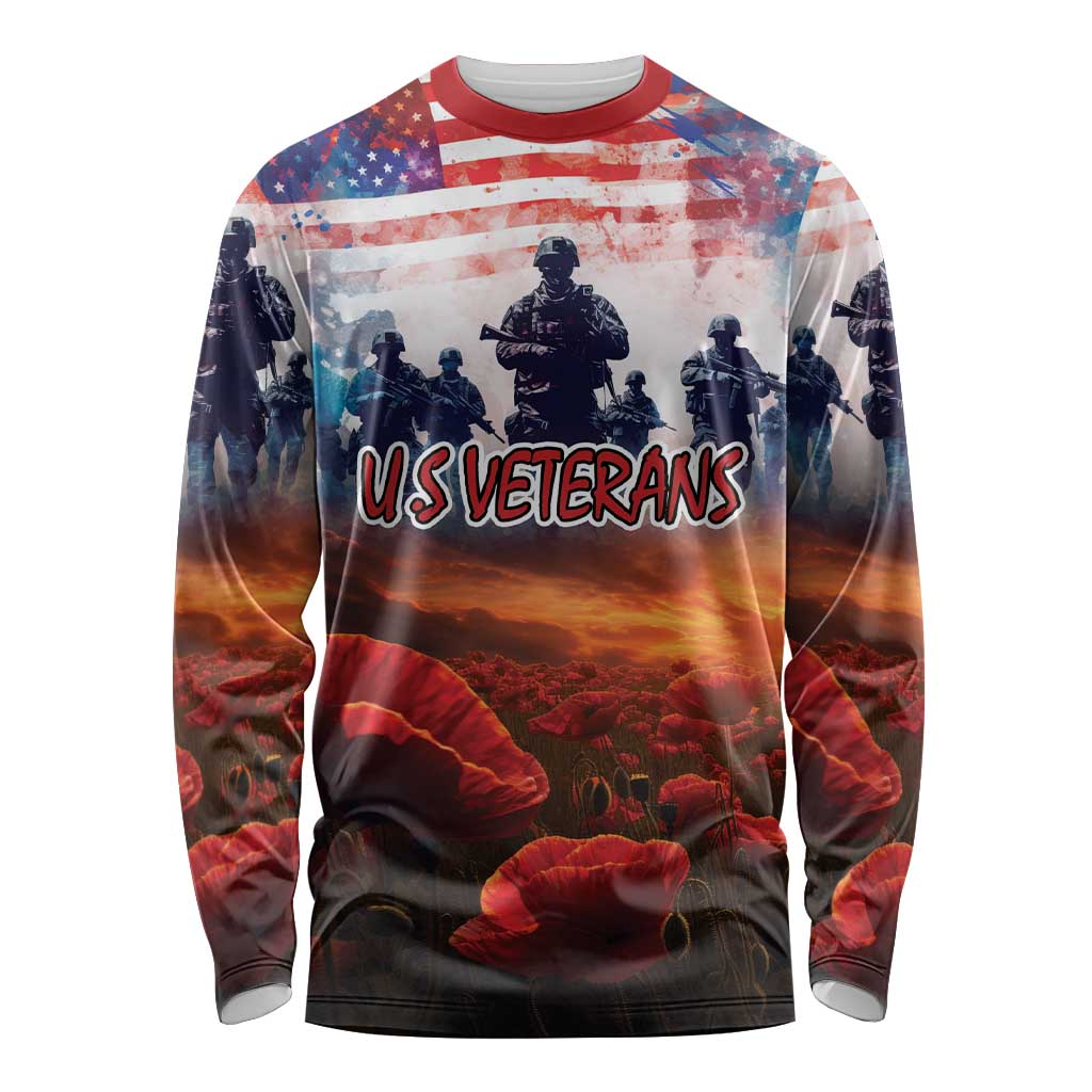 USA Veterans Day Long Sleeve Shirt All Gave Some With Poppy Patterns