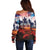 USA Veterans Day Off Shoulder Sweater All Gave Some With Poppy Patterns