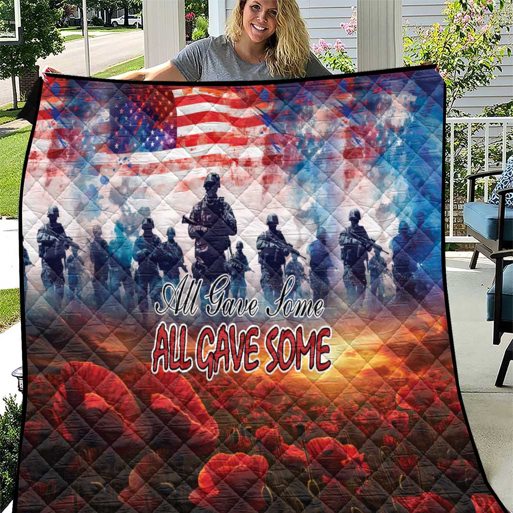 USA Veterans Day Quilt All Gave Some With Poppy Patterns