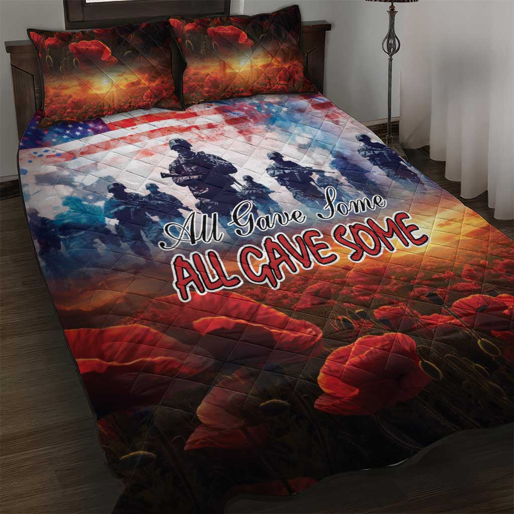 USA Veterans Day Quilt Bed Set All Gave Some With Poppy Patterns