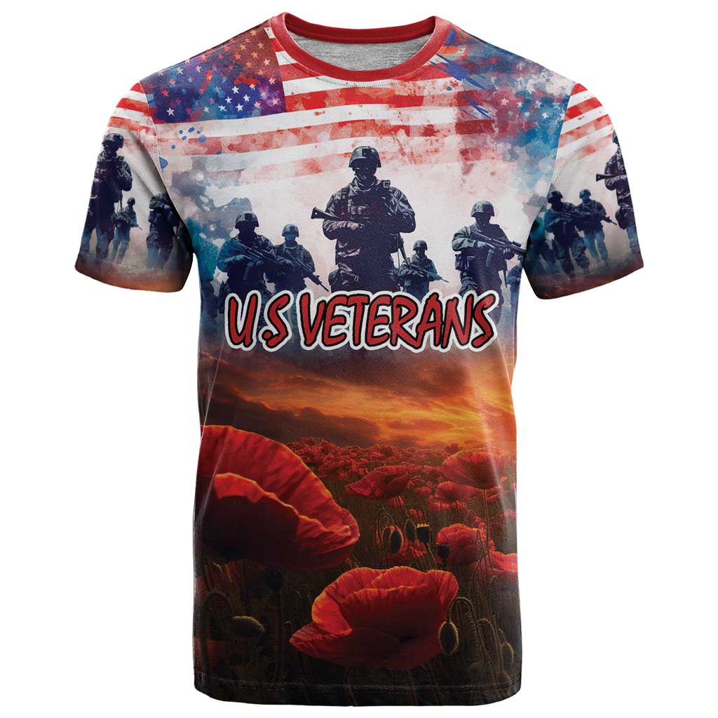 USA Veterans Day T Shirt All Gave Some With Poppy Patterns