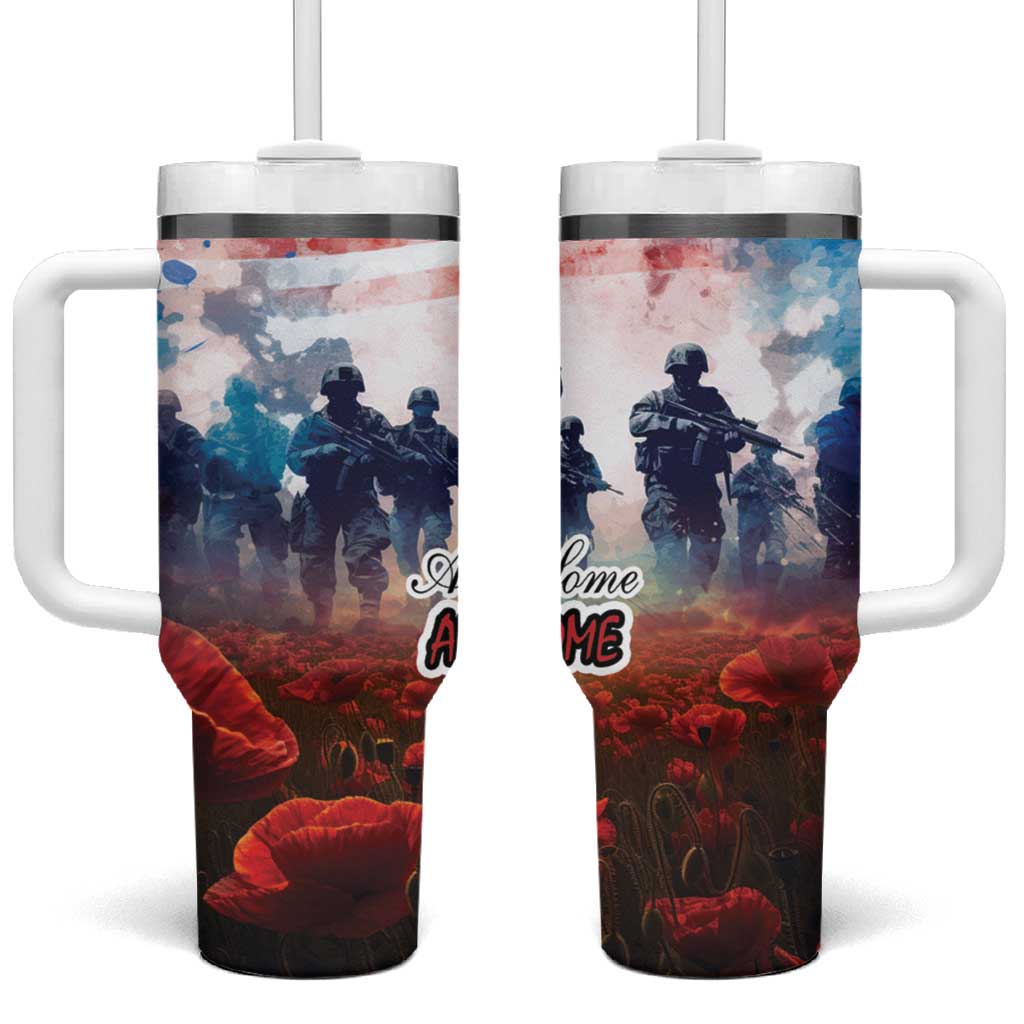 USA Veterans Day Tumbler With Handle All Gave Some With Poppy Patterns - Wonder Print Shop