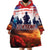 USA Veterans Day Wearable Blanket Hoodie All Gave Some With Poppy Patterns