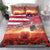 USA Veterans Day Bedding Set Poppy Flowers With Flag Grunge - Wonder Print Shop