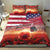 USA Veterans Day Bedding Set Poppy Flowers With Flag Grunge - Wonder Print Shop