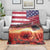 USA Veterans Day Blanket Poppy Flowers With Flag Grunge