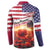 USA Veterans Day Button Sweatshirt Poppy Flowers With Flag Grunge - Wonder Print Shop