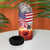 USA Veterans Day 4 in 1 Can Cooler Tumbler Poppy Flowers With Flag Grunge - Wonder Print Shop