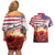 USA Veterans Day Couples Matching Off Shoulder Short Dress and Hawaiian Shirt Poppy Flowers With Flag Grunge - Wonder Print Shop