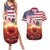 USA Veterans Day Couples Matching Summer Maxi Dress and Hawaiian Shirt Poppy Flowers With Flag Grunge - Wonder Print Shop