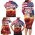 USA Veterans Day Family Matching Long Sleeve Bodycon Dress and Hawaiian Shirt Poppy Flowers With Flag Grunge - Wonder Print Shop