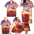 USA Veterans Day Family Matching Mermaid Dress and Hawaiian Shirt Poppy Flowers With Flag Grunge - Wonder Print Shop