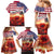 USA Veterans Day Family Matching Mermaid Dress and Hawaiian Shirt Poppy Flowers With Flag Grunge - Wonder Print Shop