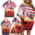 USA Veterans Day Family Matching Off Shoulder Short Dress and Hawaiian Shirt Poppy Flowers With Flag Grunge - Wonder Print Shop