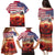 USA Veterans Day Family Matching Puletasi and Hawaiian Shirt Poppy Flowers With Flag Grunge - Wonder Print Shop