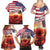 USA Veterans Day Family Matching Summer Maxi Dress and Hawaiian Shirt Poppy Flowers With Flag Grunge