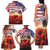 USA Veterans Day Family Matching Tank Maxi Dress and Hawaiian Shirt Poppy Flowers With Flag Grunge