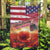 USA Veterans Day Garden Flag Poppy Flowers With Flag Grunge