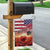 USA Veterans Day Garden Flag Poppy Flowers With Flag Grunge