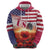 USA Veterans Day Hoodie Poppy Flowers With Flag Grunge - Wonder Print Shop