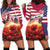 USA Veterans Day Hoodie Dress Poppy Flowers With Flag Grunge - Wonder Print Shop