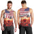 USA Veterans Day Men Tank Top Poppy Flowers With Flag Grunge