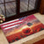 USA Veterans Day Rubber Doormat Poppy Flowers With Flag Grunge