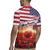 USA Veterans Day Rugby Jersey Poppy Flowers With Flag Grunge