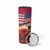 USA Veterans Day Skinny Tumbler Poppy Flowers With Flag Grunge - Wonder Print Shop