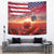 USA Veterans Day Tapestry Poppy Flowers With Flag Grunge