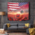 USA Veterans Day Tapestry Poppy Flowers With Flag Grunge