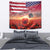 USA Veterans Day Tapestry Poppy Flowers With Flag Grunge