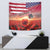 USA Veterans Day Tapestry Poppy Flowers With Flag Grunge