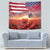 USA Veterans Day Tapestry Poppy Flowers With Flag Grunge