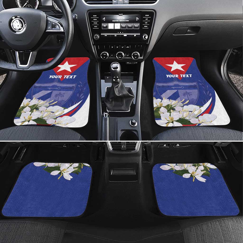 Personalized Cuba Hedychium Coronarium Car Mats With Coat Of Arms - Wonder Print Shop