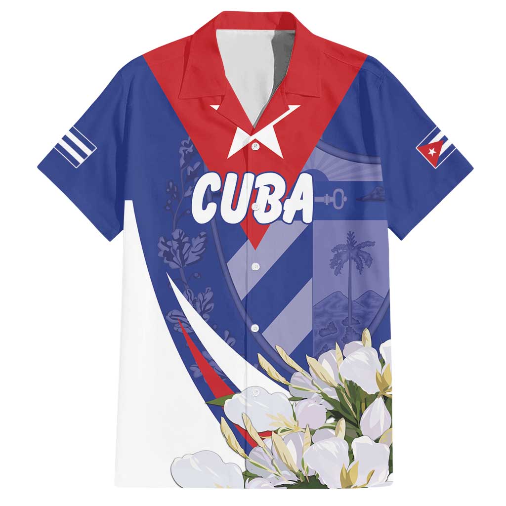 Personalized Cuba Hedychium Coronarium Hawaiian Shirt With Coat Of Arms - Wonder Print Shop