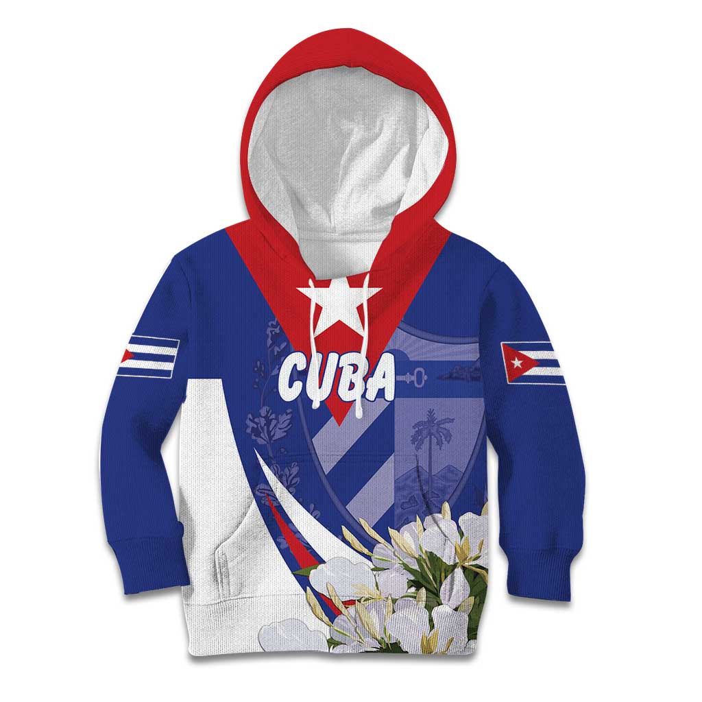 Personalized Cuba Hedychium Coronarium Kid Hoodie With Coat Of Arms - Wonder Print Shop