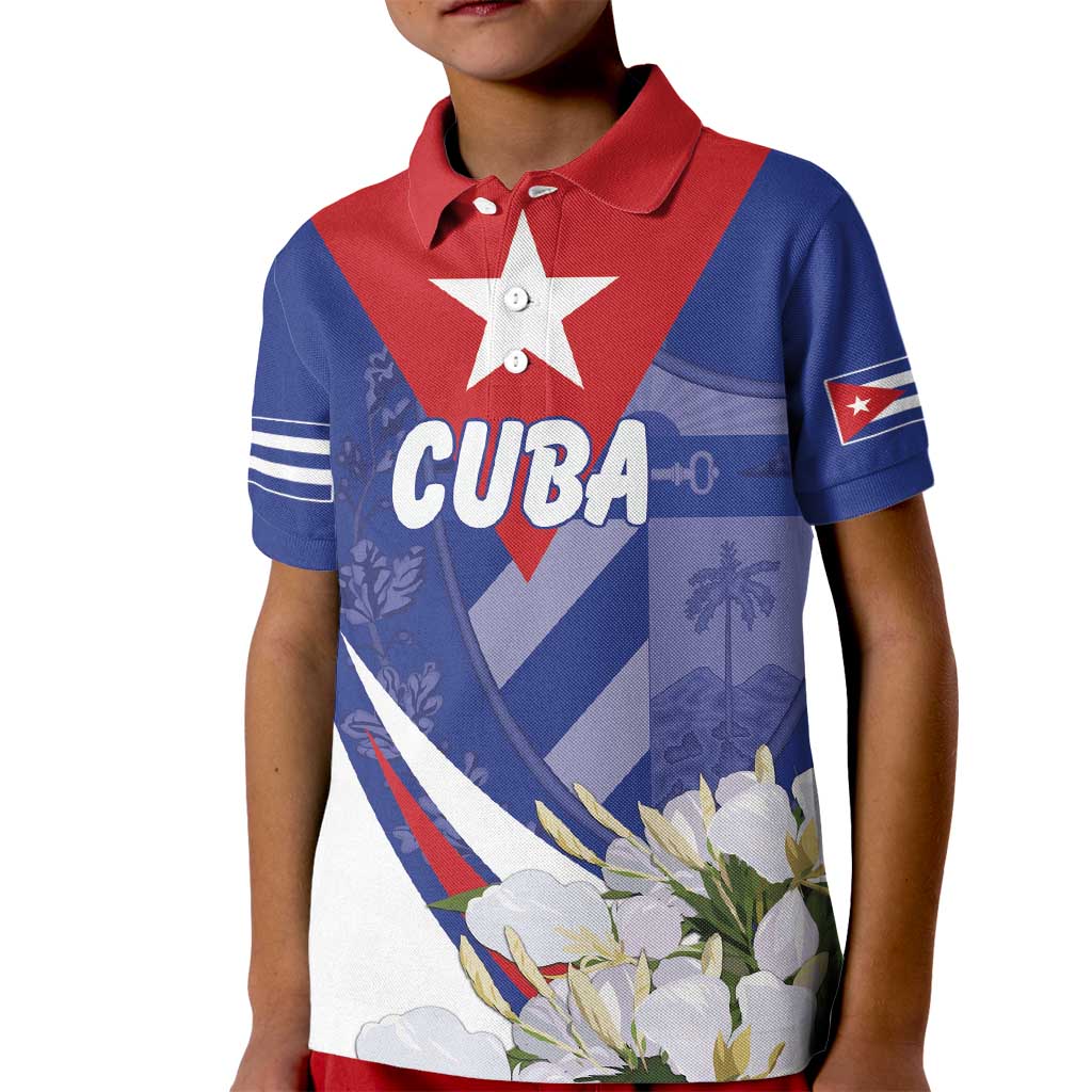 Personalized Cuba Hedychium Coronarium Kid Polo Shirt With Coat Of Arms - Wonder Print Shop