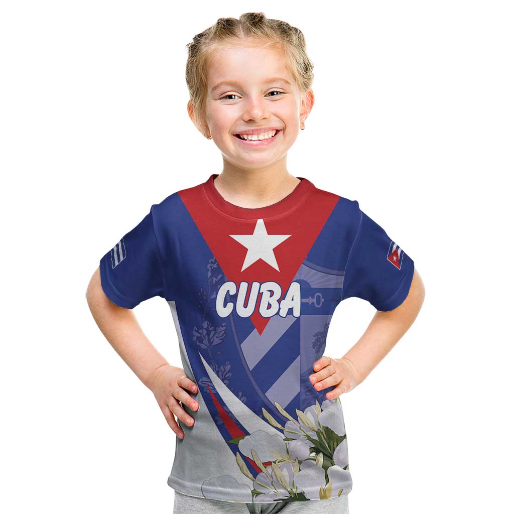 Personalized Cuba Hedychium Coronarium Kid T Shirt With Coat Of Arms - Wonder Print Shop