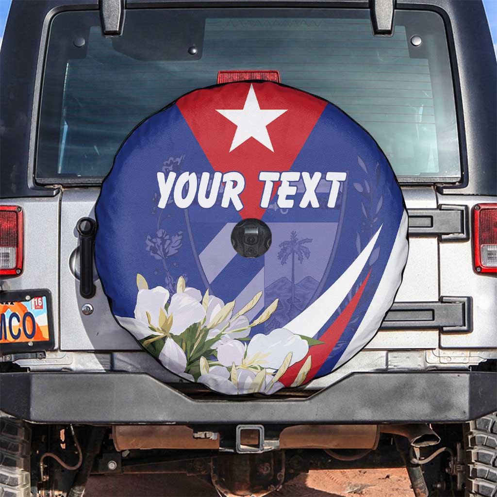 Personalized Cuba Hedychium Coronarium Spare Tire Cover With Coat Of Arms - Wonder Print Shop