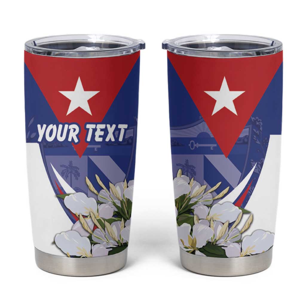 Personalized Cuba Hedychium Coronarium Tumbler Cup With Coat Of Arms - Wonder Print Shop