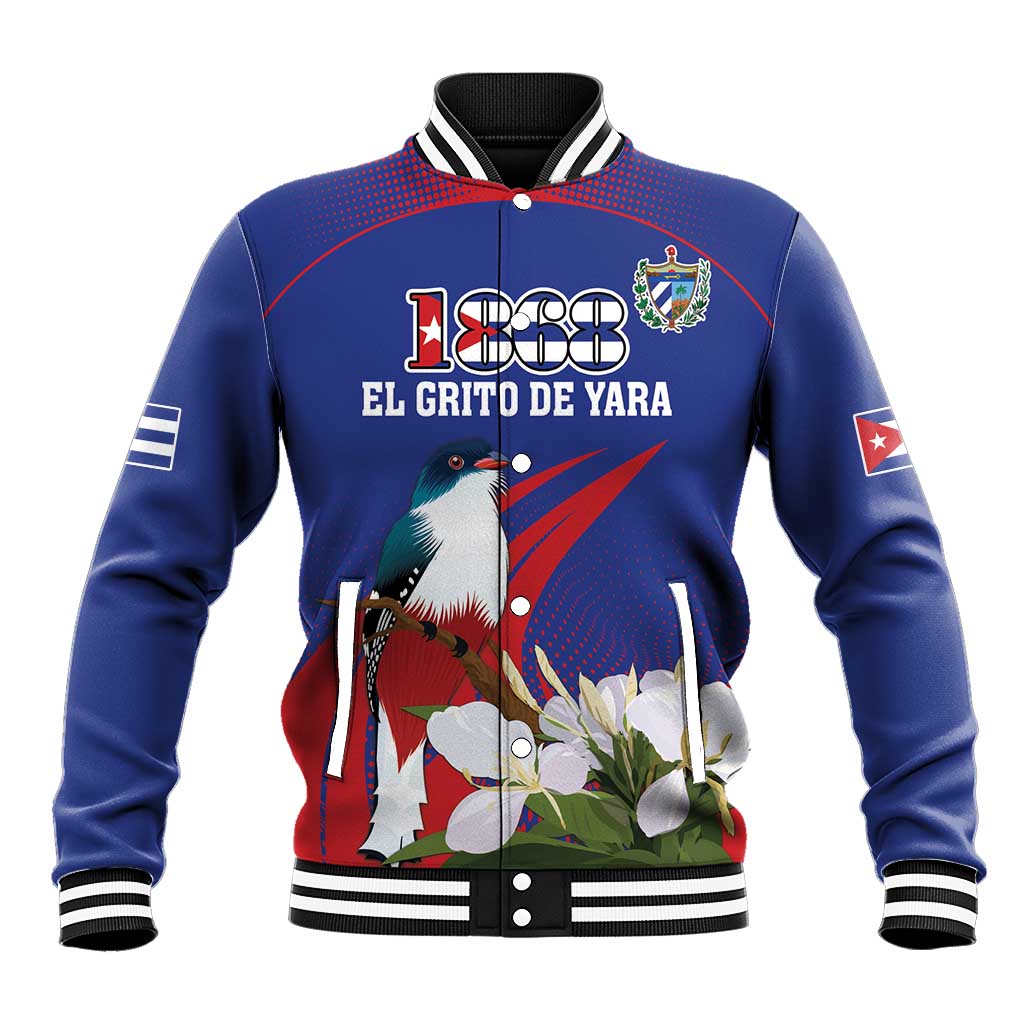 Custom Cuba Independence Day 1868 Baseball Jacket Tocororo With White Mariposa - Wonder Print Shop